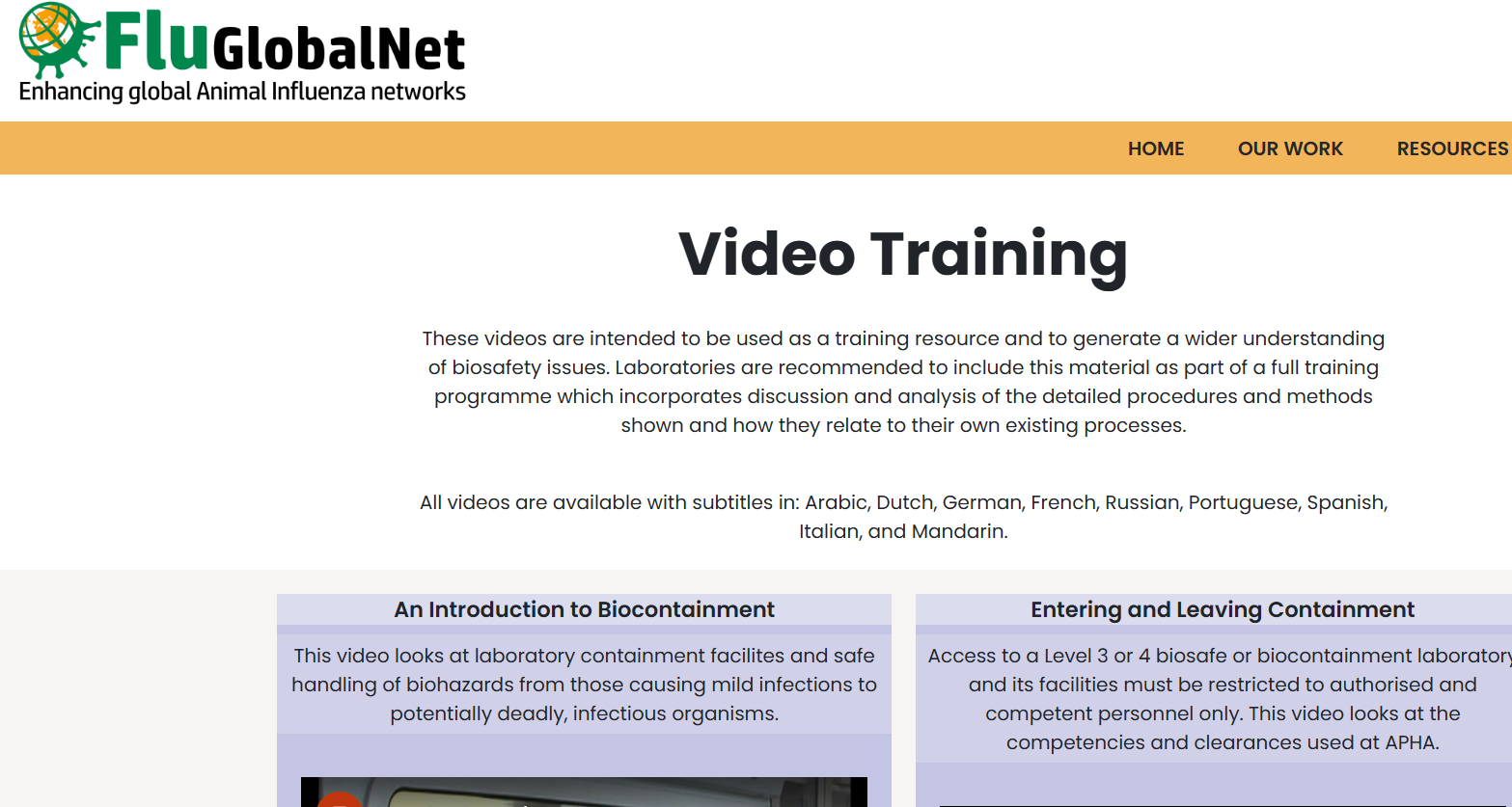 Influenza Training Videos (FLU-LAB-NET, EU)