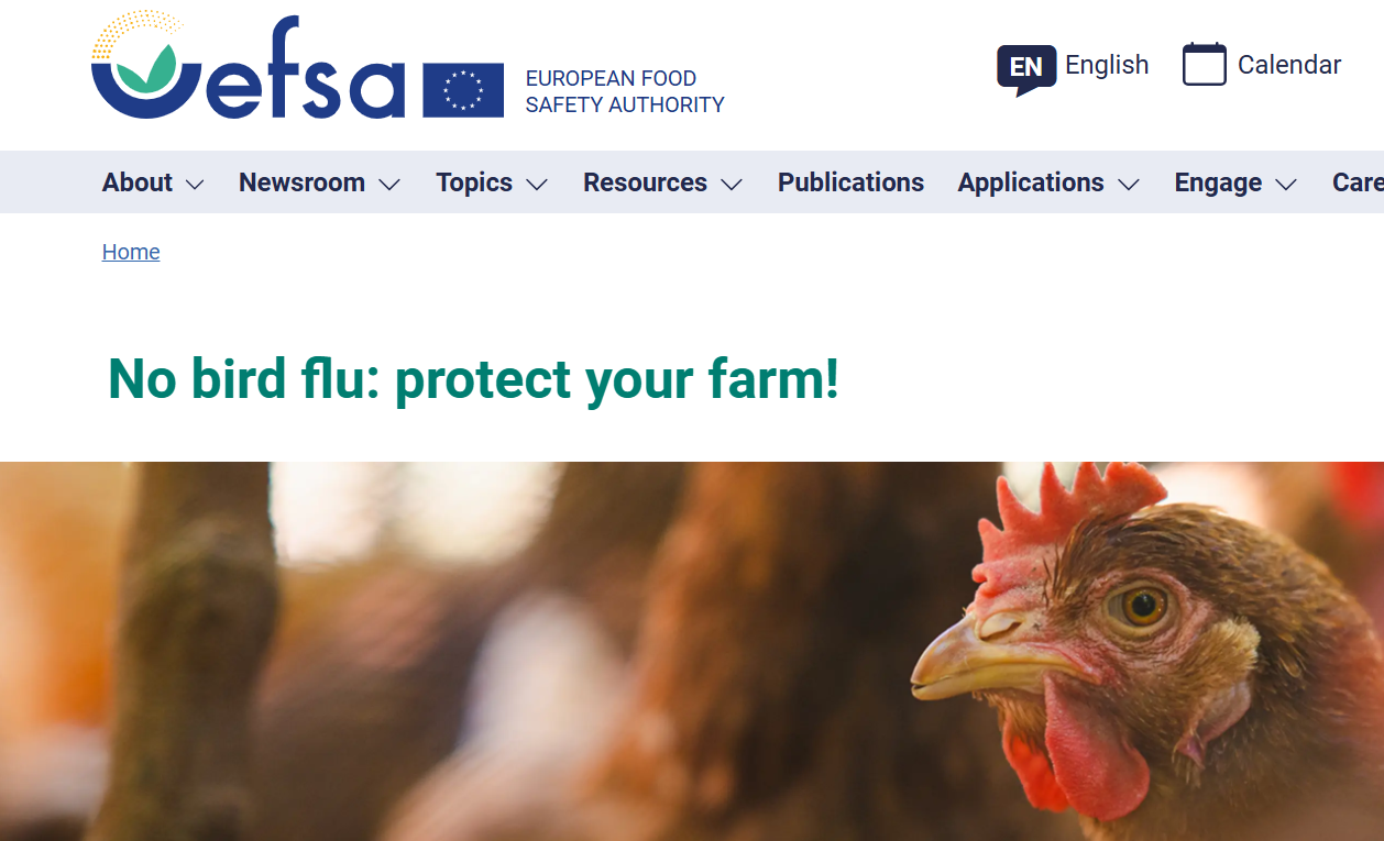 No bird flu: protect your farm! (EFSA)